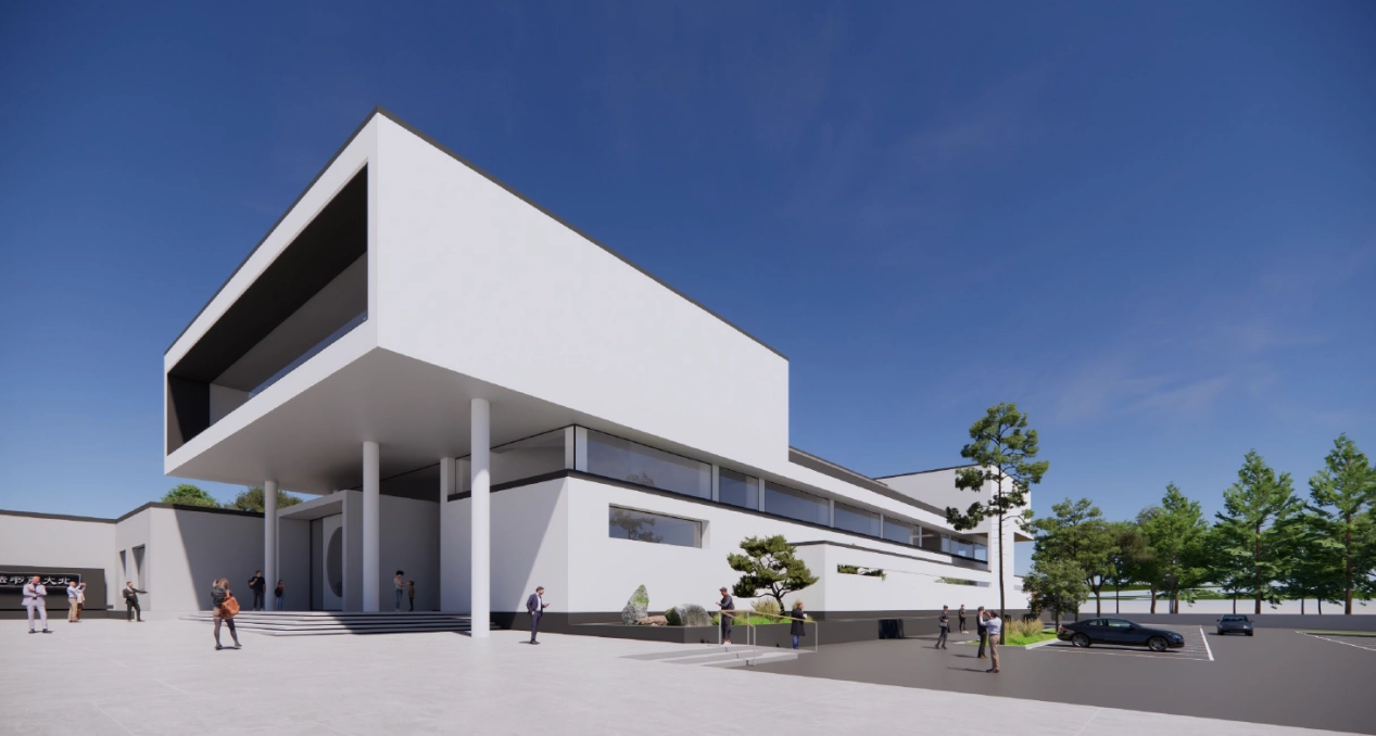 GstarBIM spazi culturali - render esterno ingresso