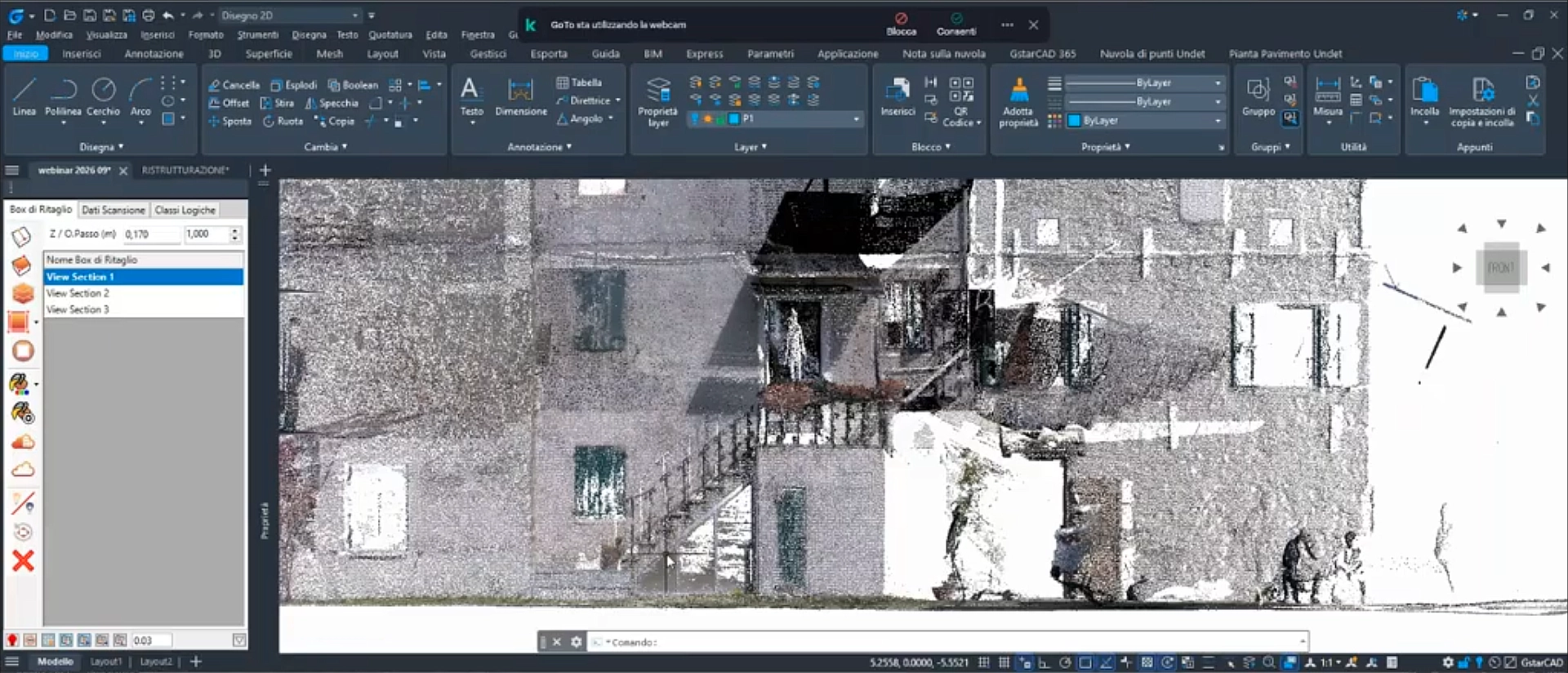 Nuvola di punti CAD, dal rilievo laser alla pianta in GstarCAD